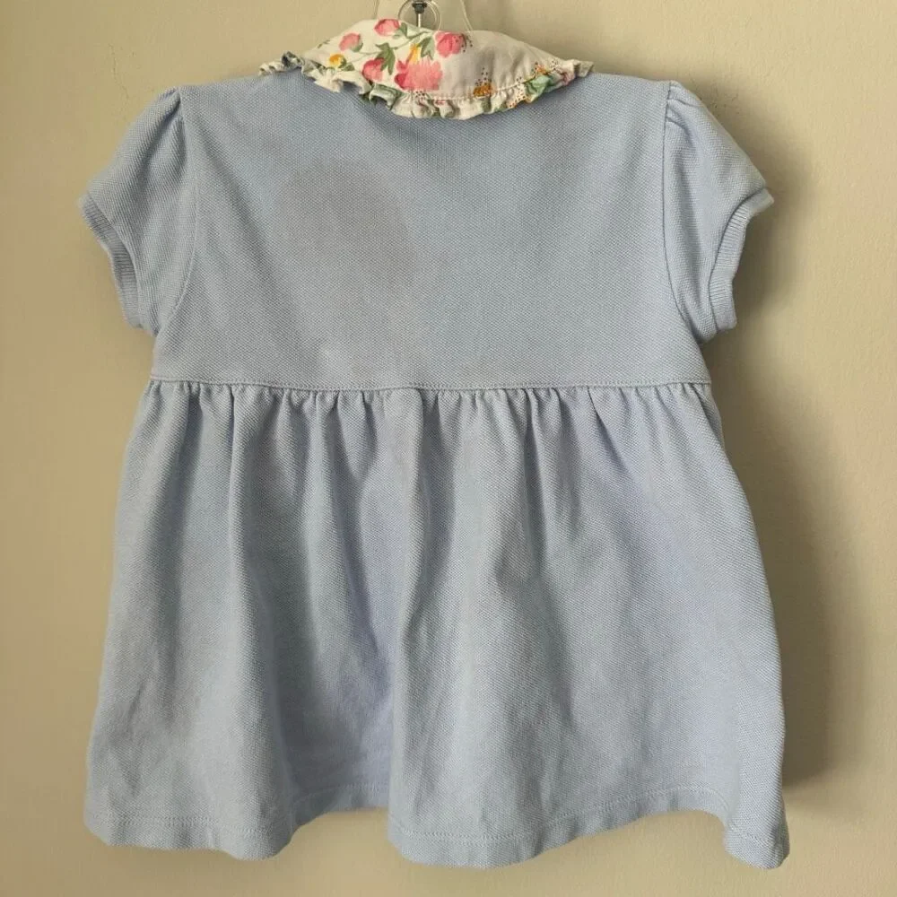 Ralph Lauren Polo Shirt Dress With Pastel Floral Collar